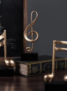 2025新款电视柜摆件高级感小众金色音符模型轻奢客厅酒柜装饰品咖