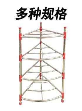 不锈钢脸盆架落地多层三脚架储物架厨房置物架浴室置物架盆架