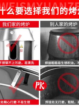 劲恒加厚底座商用燃气木炭烤鸭炉 烧鹅炉吊炉视窗款多容量选择