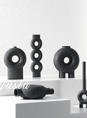 创意客厅茶几插干花瓶样板间餐厅花器玄关别墅办公室摆件软装饰品