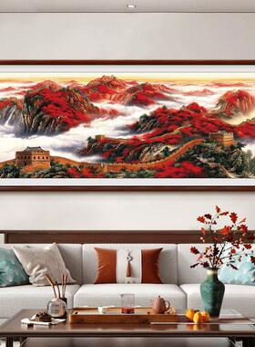 红运鸿运当头国画办公室装饰字画山水风景挂画靠山图客厅背景墙画