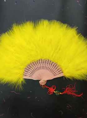 厂家全绒羽毛扇子舞蹈功夫舞台表演道具服装旗袍走秀