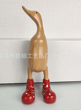 鸭子彩色鞋子摆件家居庭院创意艺术套装鸭子可爱鸭子 树脂工艺