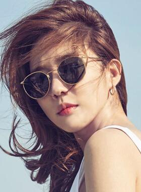 刘仁娜同款太阳眼镜女款2025新款覆古圆形高级感小脸金属小框太阳