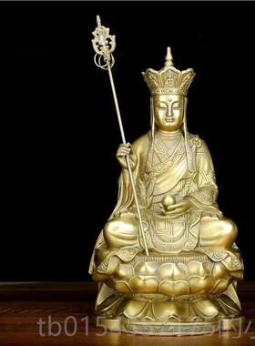 正品祥狮铜佛像娑婆圣大愿地藏藏王菩萨坐像新款地王菩萨三家像用
