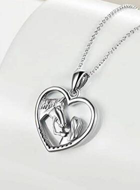 Creative Girl and Horse Friendship Necklace for Women Human