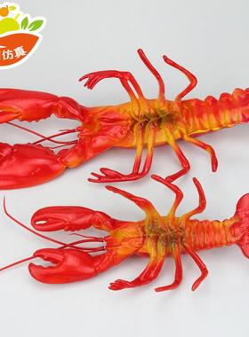 仿真食物龙虾螃蟹模型玩具海鲜店摆件农家乐橱柜仿真小龙虾装饰品