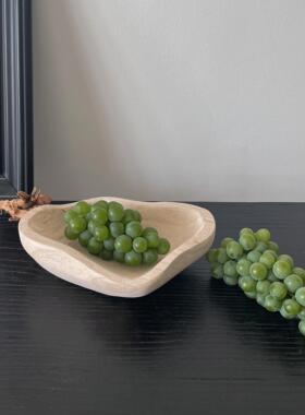 侘寂风实木船形果盘覆古做旧干 干果盘民宿餐桌高级感托 托盘装饰