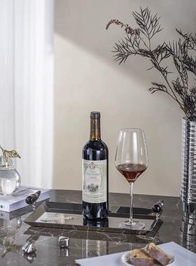 板样间装长方形软不奢锈钢托盘桌面摆件ZL-19C套装室内轻金属托盘