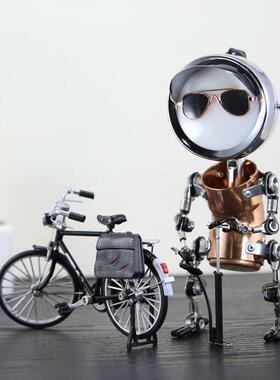 创意电脑桌面气氛灯二八大杠朋克机器人个性手工制作轻奢生日礼物