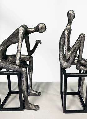 书思桌考者沉思者人术物艺雕塑0摆设树脂家居装饰品房书架面摆件