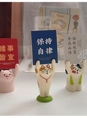 举手草帽旅游猫 ins可爱学生桌面励志装饰树脂小摆件猫咪家居留言