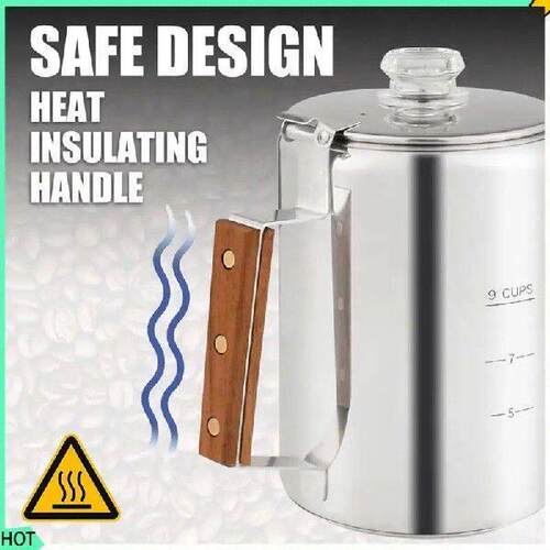 AWAH Coffee Percolators Stovetop For Camping Stainless - 图2