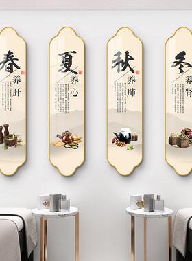 中医养生馆挂画理疗店四季养生宣传海报装饰画美容院背景墙面壁画