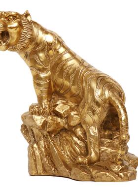 杨铜记厂家铜器 工艺礼品十二生肖老虎装饰 铜上山虎