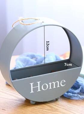 网红美式铁艺挂墙壁挂花盆花篮墙挂壁饰挂件客厅电视卧室墙装饰品