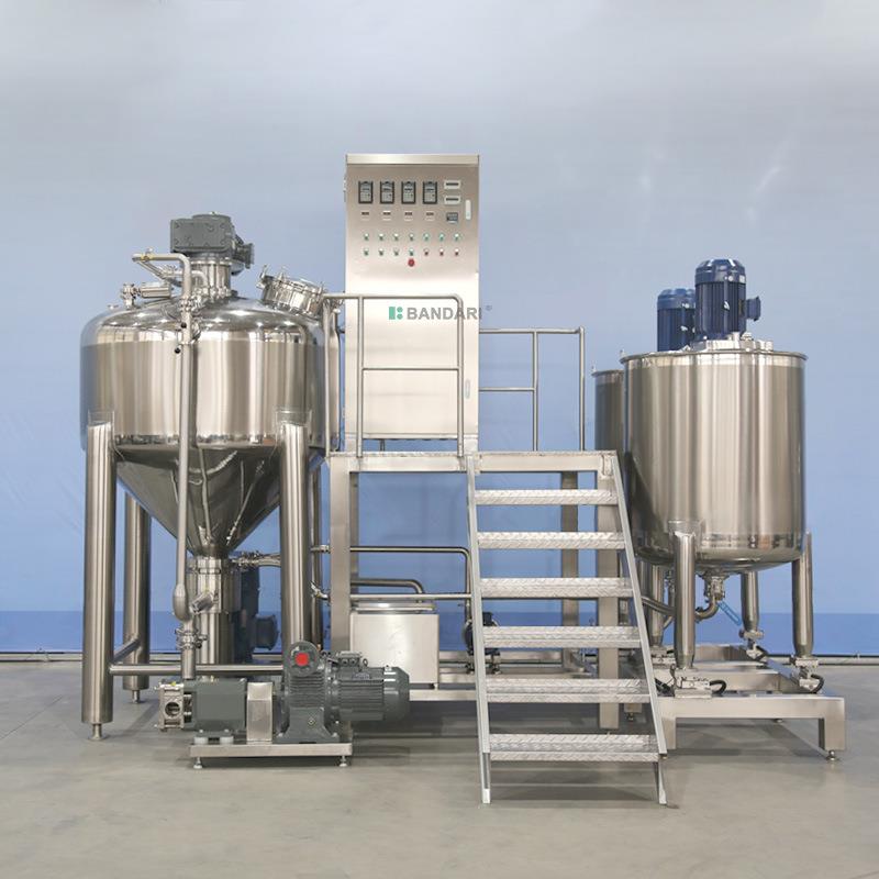 Electrically heated vacuum emulsification tank salad dressing homogenizing emulsifier cream sealed high shear mixing equipment