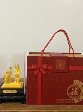 绒沙金黑白无常神像七爷八爷摆设 大二爷伯家居饰品工艺 沙金摆件