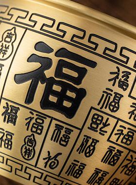 纯黄铜香炉家用上香供奉财神爷供佛室内线 线香插香薰炉百福缸聚
