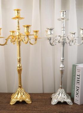 北欧风复古浮雕蜡烛台酒店香薰蜡烛器皿摆件家居装饰金属工艺品