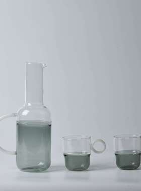 酒店样板间厨房饰品玻璃酒具醒酒器红酒冷水壶拼色烟灰