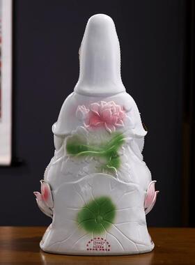 正品高档南次海观音萨家菩居用供奉金身坐莲观世音菩萨佛像陶瓷家