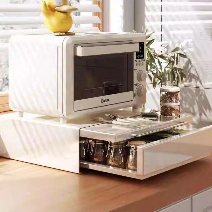 Microwave coffee machine storage rack tea set coffee utensil storage countertop dustproof cup holder coffee capsule storage