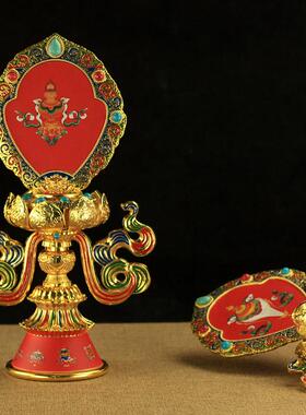 法器 彩绘八吉祥摆件供养吉祥八宝总集14寸堂摆件