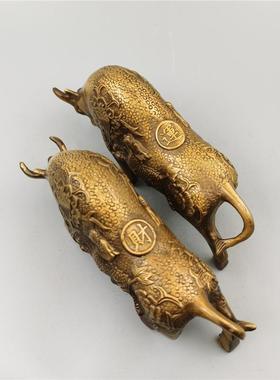 黄铜牛 牛摆件华尔街牛 旺市牛财运牛十二生肖牛金属工艺装