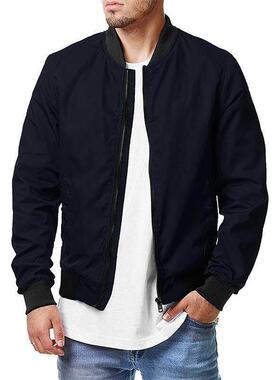 Men's bomber jacket with zipper jacket男式飞行员夹克拉炼