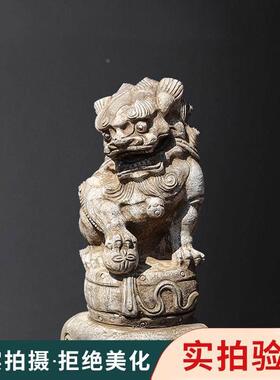 石雕拴马桩天然青石栓马柱仿古做旧石狮子石柱麒麟貔貅石柱栓马桩