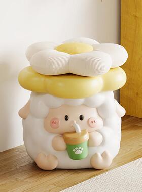 可饰爱意鞋SHDB3287绵羊造创型装客厅沙发边玄关矮凳换凳树脂装饰