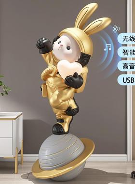 高档型宇大兔落航兔客厅地摆件电视柜沙发旁家居装饰品2023年乔迁