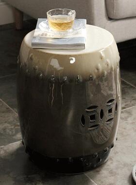 工窑变凳陶瓷凳凳新中式陶瓷圆凳青花瓷鼓古筝凳坐墩瓷手凳子琴仿