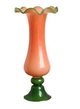 中古风手工琉璃花瓶干花餐桌家居简约高级感法式复古桌面摆件花器