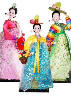 朝鲜娃娃人偶人形绢人娃娃料理酒店婚庆工艺装饰品摆件民俗