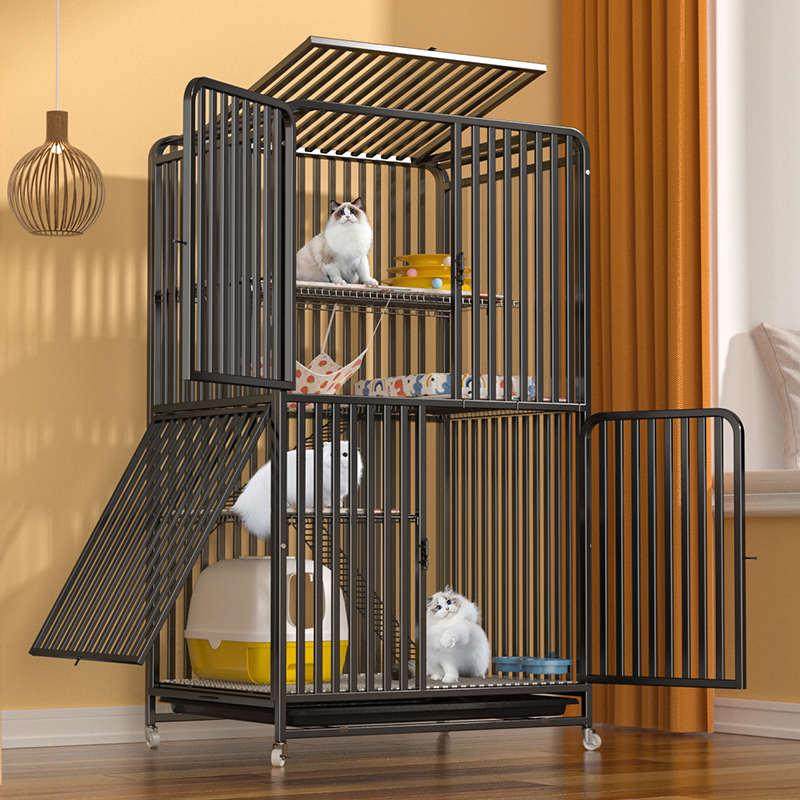 猫笼子家用室内带厕所猫别墅超大空间加粗加固二层猫舍猫屋猫咪笼,淘宝优惠券,粉丝福利购,淘宝优惠卷