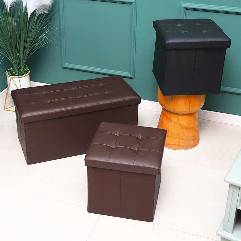 皮革储物凳可坐人收纳凳方形储物凳家用脚踏凳多功能换鞋凳子,淘宝优惠券,粉丝福利购,淘宝优惠卷