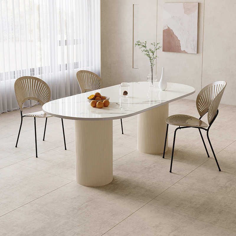 奶油风岛台餐桌一体异形岩板餐桌椅组合现代简约家用小户型轻奢,淘宝优惠券,粉丝福利购,淘宝优惠卷
