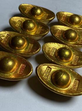 实心金元心宝摆件客桌面金实条元宝6厅装饰品开业礼品
