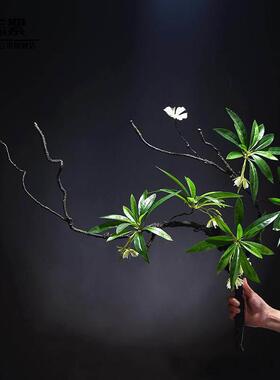 彷真花水石榕花束客厅摆设干树枝假花中式禅意马醉木绿植花瓶装饰