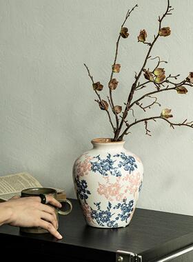 shy pear羞梨 花瓶 中古风陶瓷水培插花鲜花装饰家居摆件青花瓷器