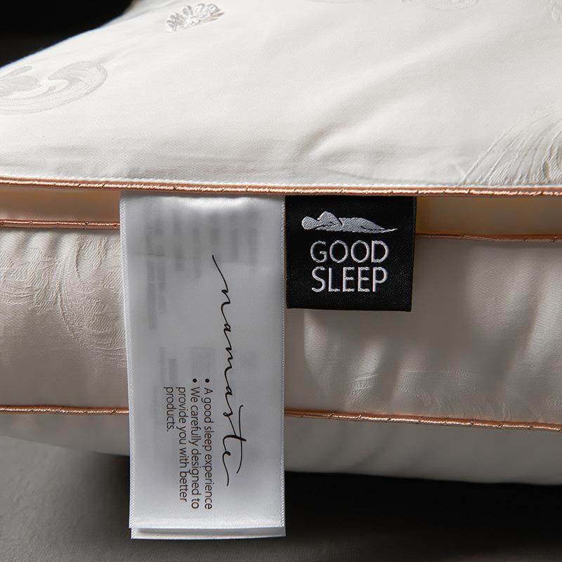 高端100支长绒棉提花天然双层蚕丝美颜枕芯超柔睡眠全棉立体枕头,淘宝优惠券,粉丝福利购,淘宝优惠卷