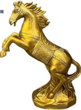 铜发财马摆件铜聚宝盆马生肖马家居饰品马到成功马摆设