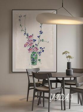 宋代美学禅意花卉手绘油画新中式客厅肌理画中古风装饰画玄关挂画