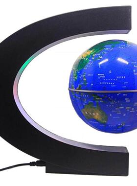 磁浮地球仪LED发光自转办公桌面装饰摆饰创意科技生日学生礼物