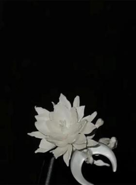 暗恋与白月光 月与花戒指原创设计时尚个性精致简约百搭好友礼物