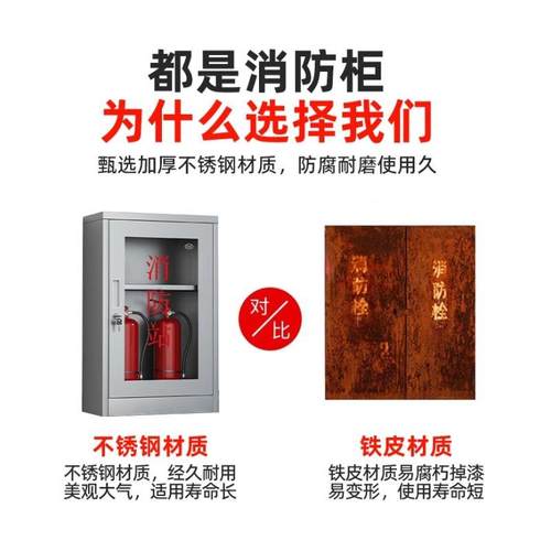 不锈钢消柜消防柜柜防站雨消防消防器材柜建筑灭火器存放钢制安全 - 图1