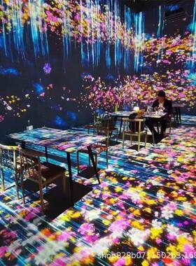 裸眼3D全息投影5d沉浸式互动花海游戏餐厅室内外地面墙面展览电子