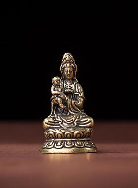 复古黄铜如来佛像观音释迦摩尼家居摆件工艺品地藏菩萨铜器摆摊